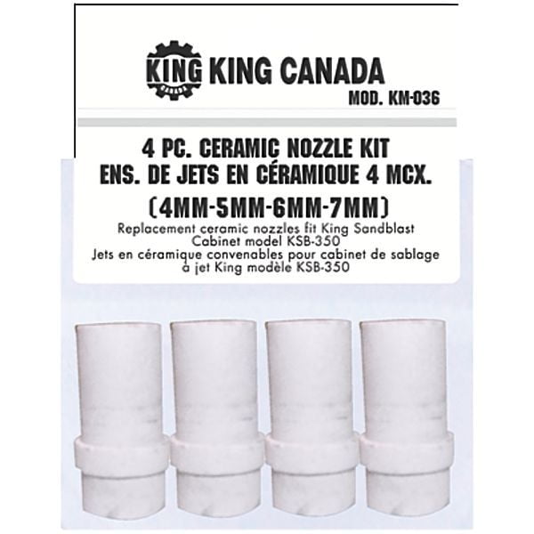 KING CANADA KM-036 4 PC. CERAMIC NOZZLE KIT FOR KM-035