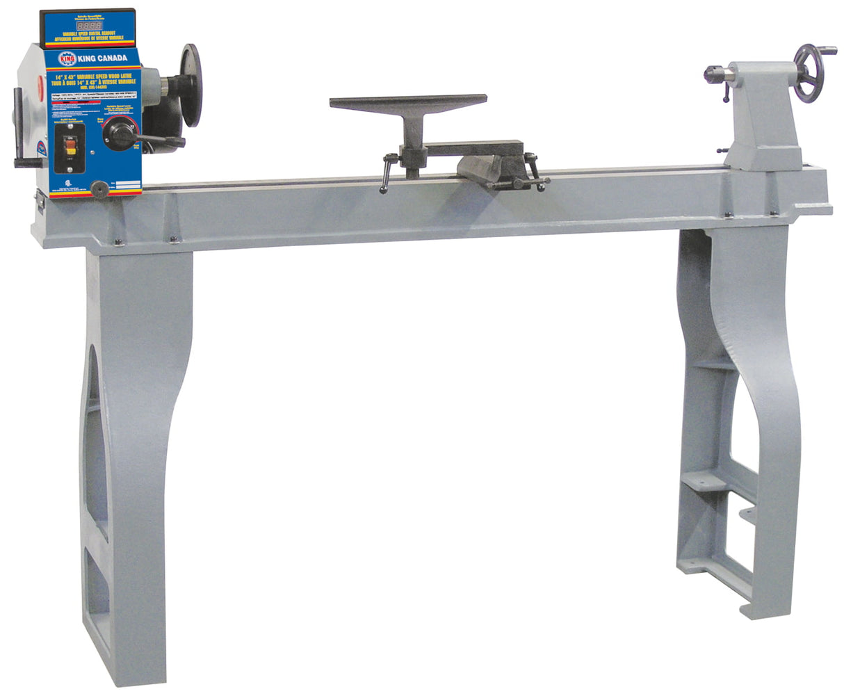 KING CANADA KWL-1443VS 14" X 43" VARIABLE SPEED WOOD LATHE WITH DIGITAL READOUT