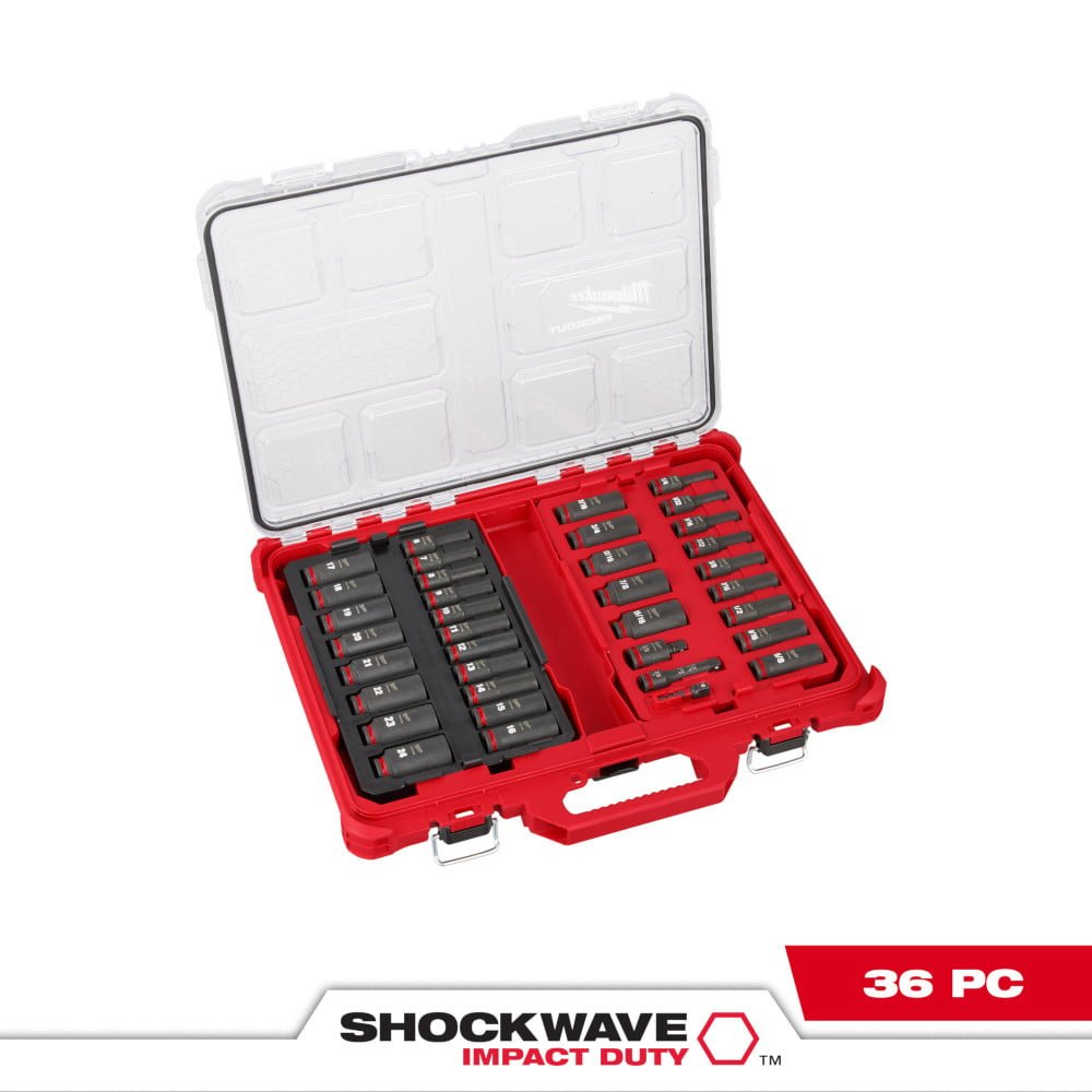 MILWAUKEE 49-66-6805 SHOCKWAVE Impact Duty™ Socket 3/8” Dr 36PC PACKOUT Set