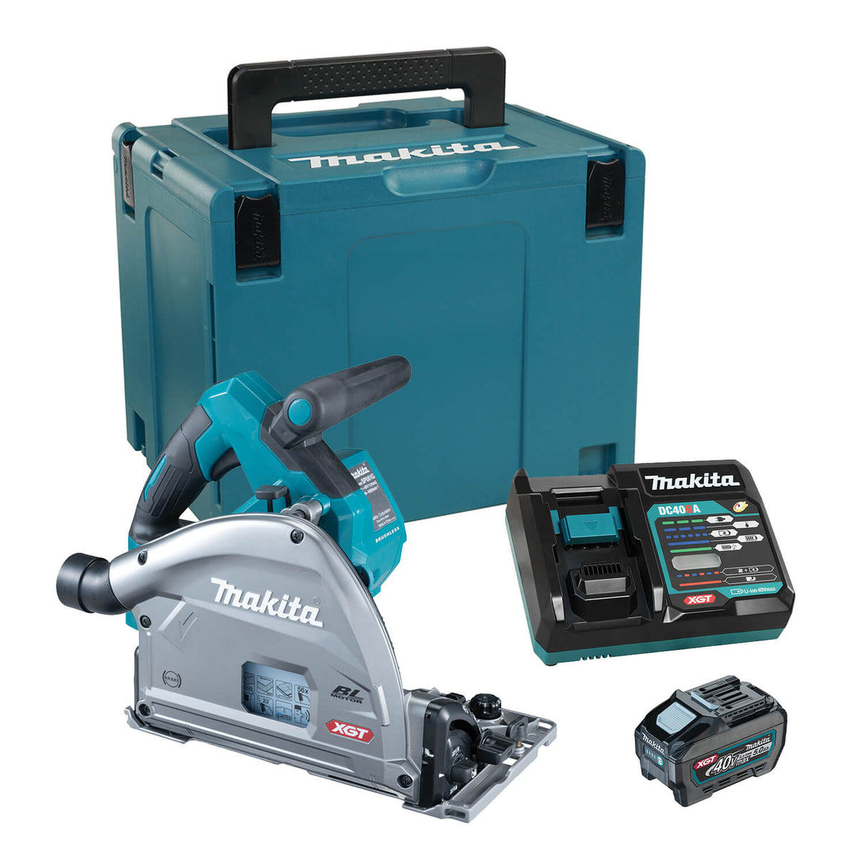MAKITA SP001GT102 40V MAX XGT Li-Ion (5.0 Ah) BL 6-1/2" Plunge Cut Circular Saw with Brushless Motor & AWS Kit