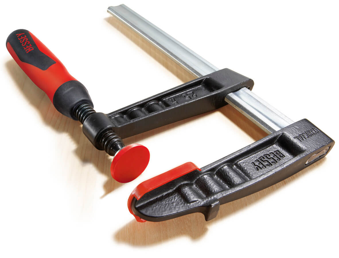 BESSEY TG4.008+2K Clamp, woodworking, F-style, 2K handle, replaceable pads, 4 In. x 8 In., 880 lb