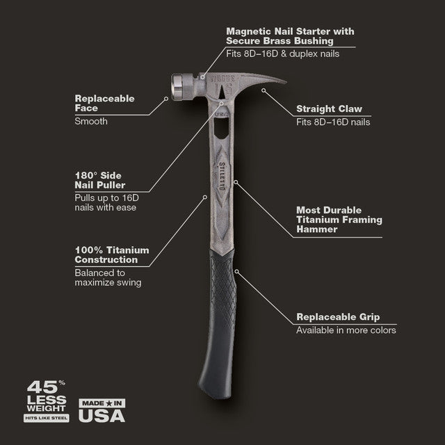 STILETTO® TIB15SC 15oz TIBONE™ Smooth/Curved Titanium