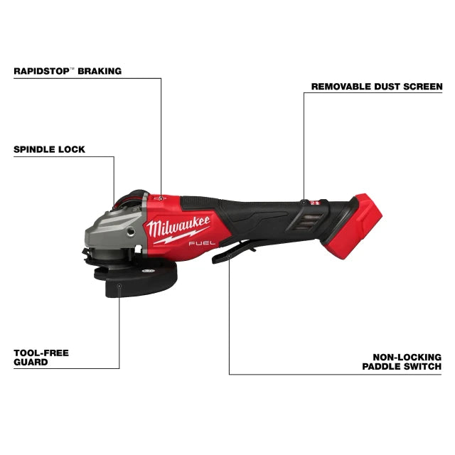 M18 FUEL 4-1/2"-6" Braking Grinder, Paddle Switch