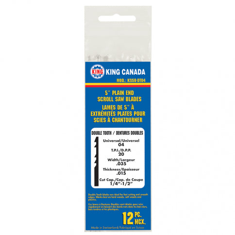 BLADES 5" PLAIN END DOUBLE TOOTH (12 PC)