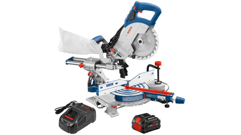 BOSCH GCM18V-08N14 18V 8-1/2 In. Single-Bevel Slide Miter Saw Kit with (1) CORE18V® 8 Ah High Power Battery