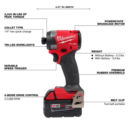 M18 FUEL 18V Lithium-Ion Brushless Cordless Combo Kit (7-Tool) w/ (2) 5.0 Ah Batteries, 2 Tool Bags