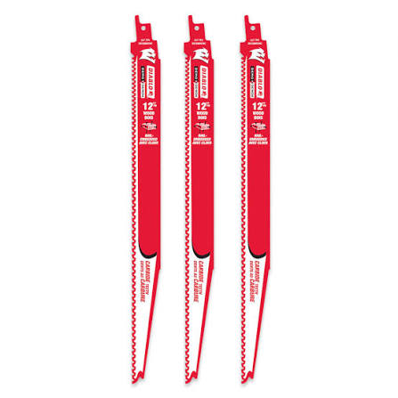 3 PACK 12" NAIL EMBEDDED WOOD RECIP BLADES