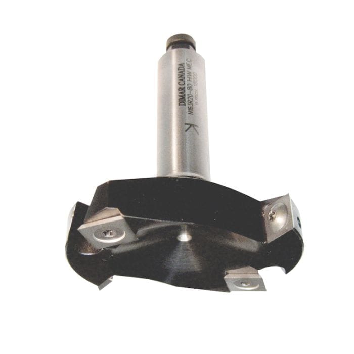 DIMAR N163R20-80 80mm Dia, Carbide Inserts, Planing & Rebating Router Cutter, 20mm Shank, 90mm Le
