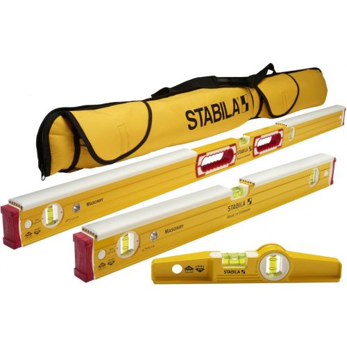 STABILA 48296 Type 192-2 K Masonry 3-Level Set, 10"/24"/48"