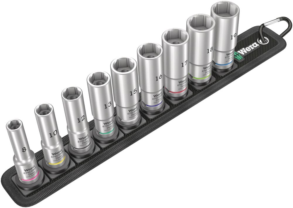 WERA 05004545001 Belt B Deep 1 socket set, 3/8" drive, 9 pieces
