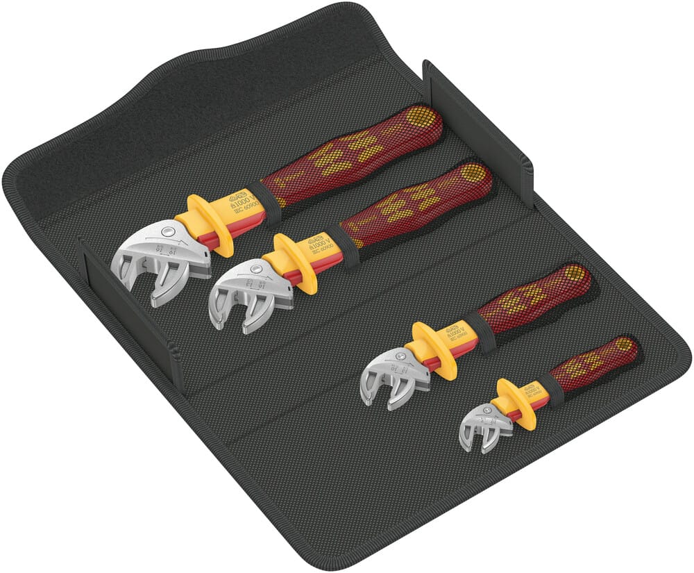 WERA 05020170001 6004 Joker VDE 4 Set 1 VDE-insulated self-setting spanner set, 4 pieces
