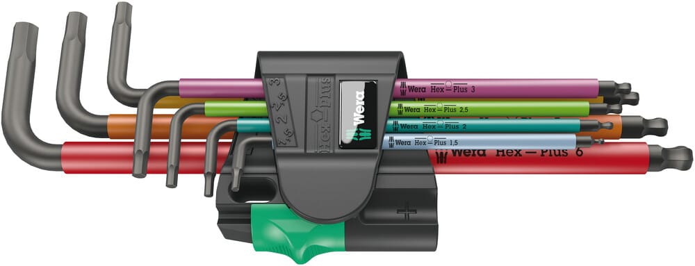 WERA 05022534001 950/7 Hex-Plus Multicolour Magnet 1 L-key set, metric, BlackLaser, 7 pieces