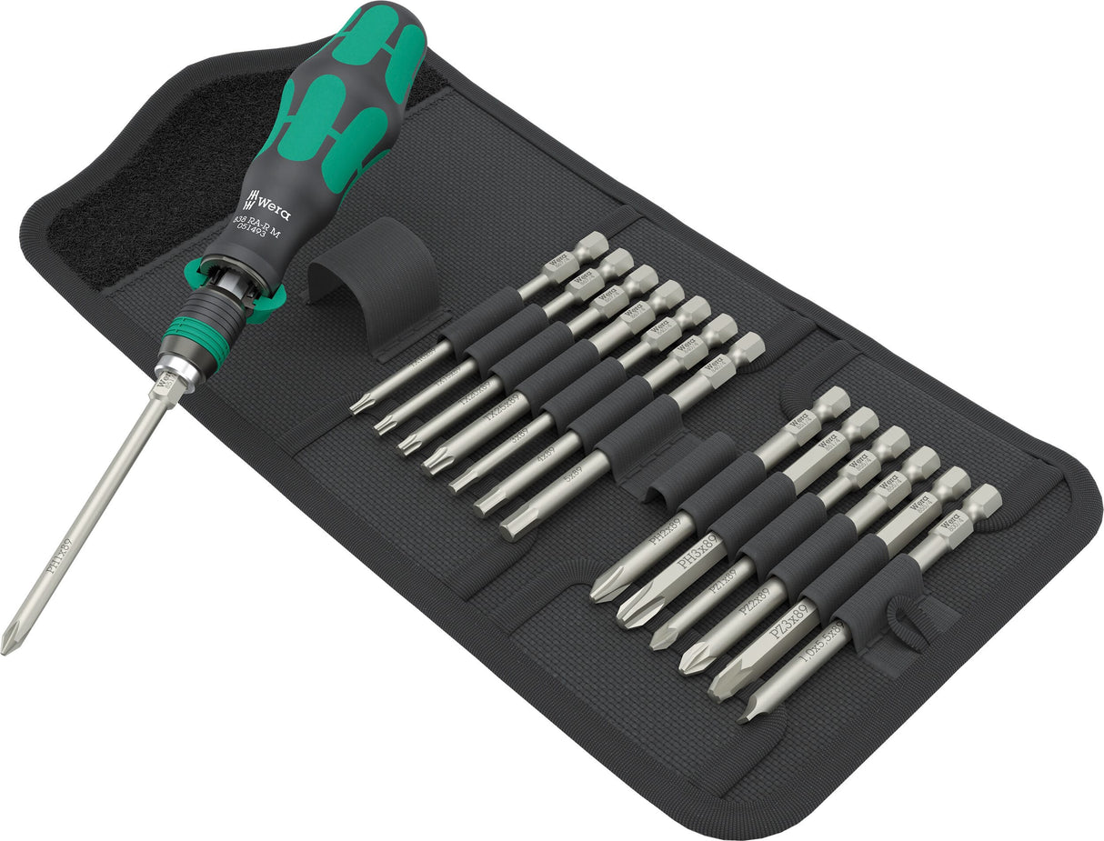 WERA 05051061001 Kraftform Kompakt 838 RA-R M Set 1, 15 pieces