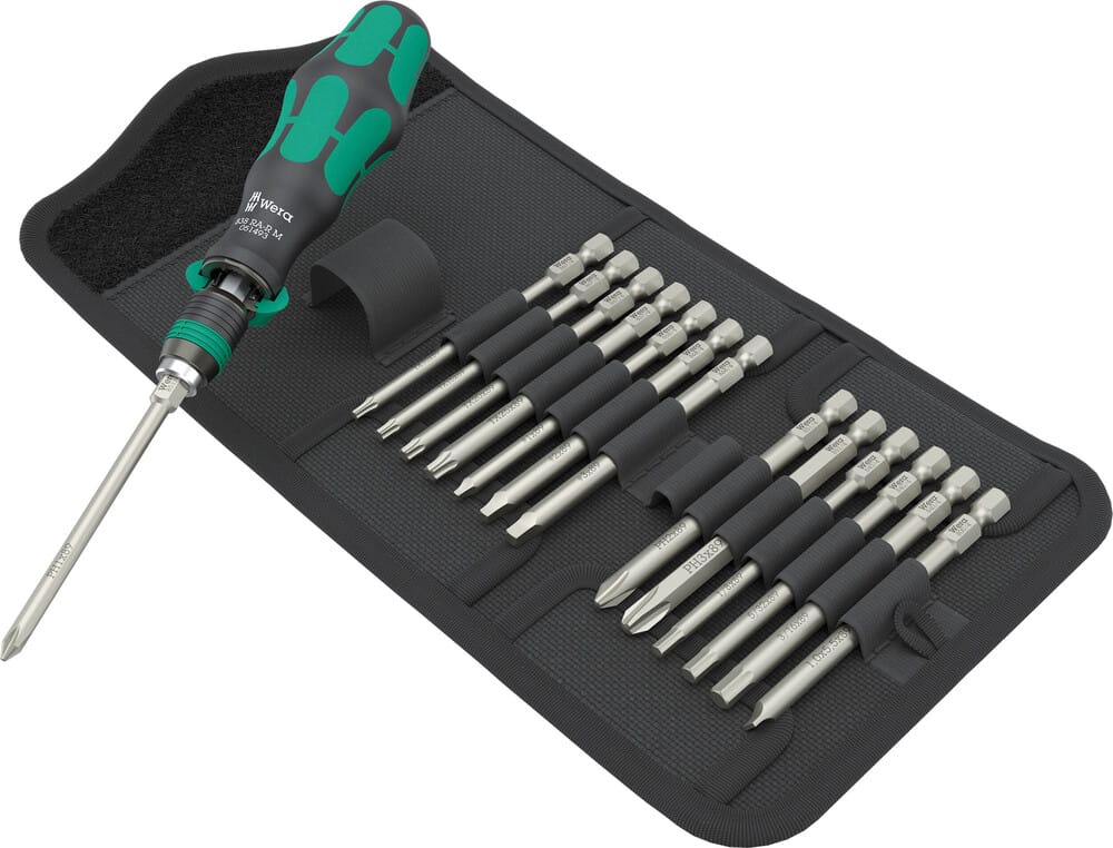 WERA 05051066001 Kraftform Kompakt 838 RA-R M Imperial Set 1, 15 pieces