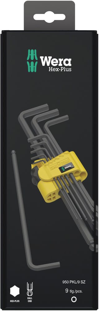 WERA 05133180001 950/9 Hex-Plus Imperial 1 SB L-key set, Imperial, BlackLaser, 9 pieces