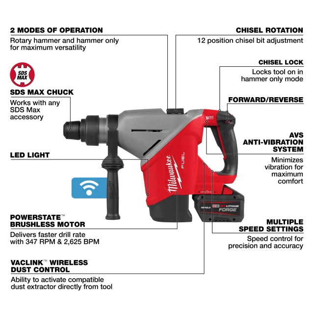 M18 FUEL 1-3/4" SDS MAX Rotary Hammer Kit w/ ONE-KEY™