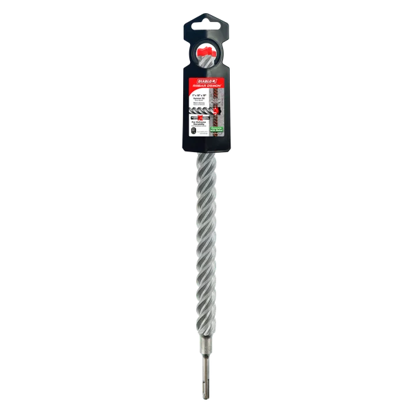 1" x 16" x 18" Rebar Demon™ SDS-Plus 4-Cutter Full Carbide Head Hammer Drill Bit