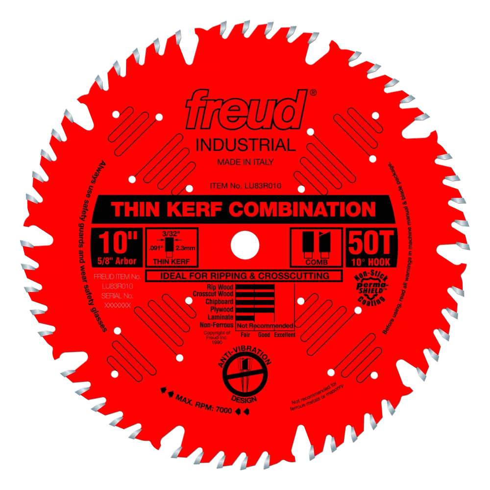 FREUD LU83R010 10" x 50T INDUSTRIAL COMBO BLD.