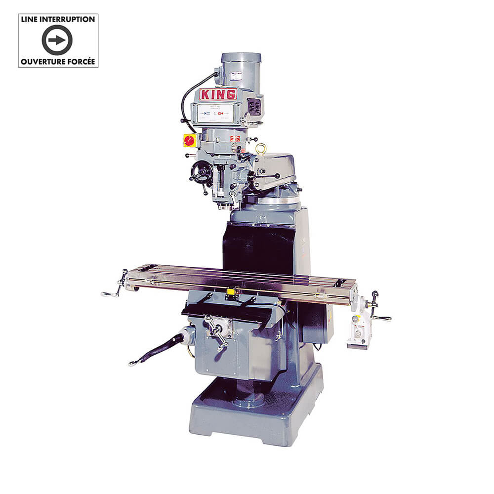 KING CANADA 1050VS VERTICAL "TURRET" MILLING MACHINE (600V, 3 PHASE)
