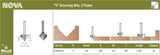 "V" GROOVE BIT - 1" Dia, Carbide Tipped, V-Groove Bit, 90°, 2 Flute, 1/4" Shank, 1 3/4" Length