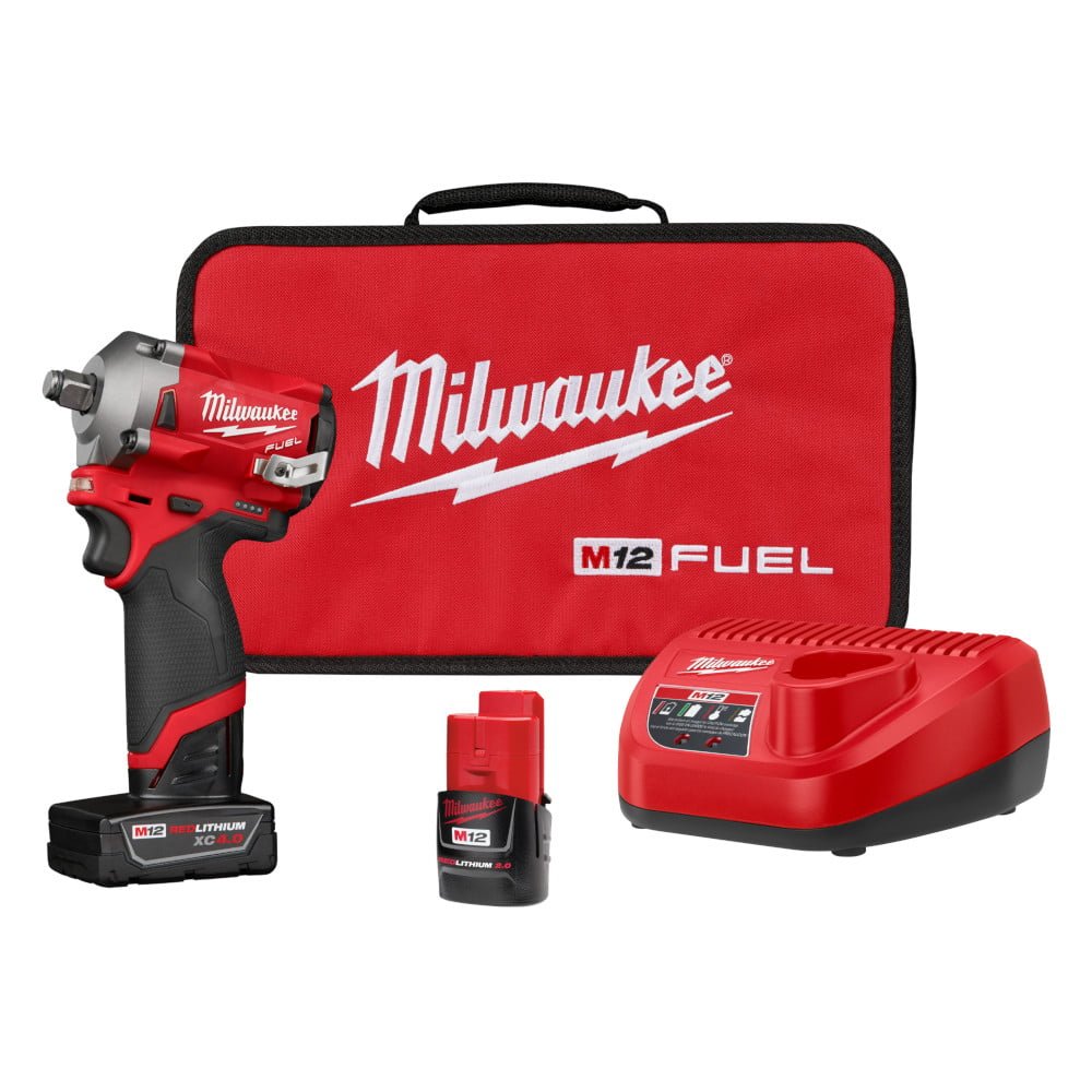 MILWAUKEE 2555-22 M12 FUEL™ 1/2" Stubby Impact Wrench Kit