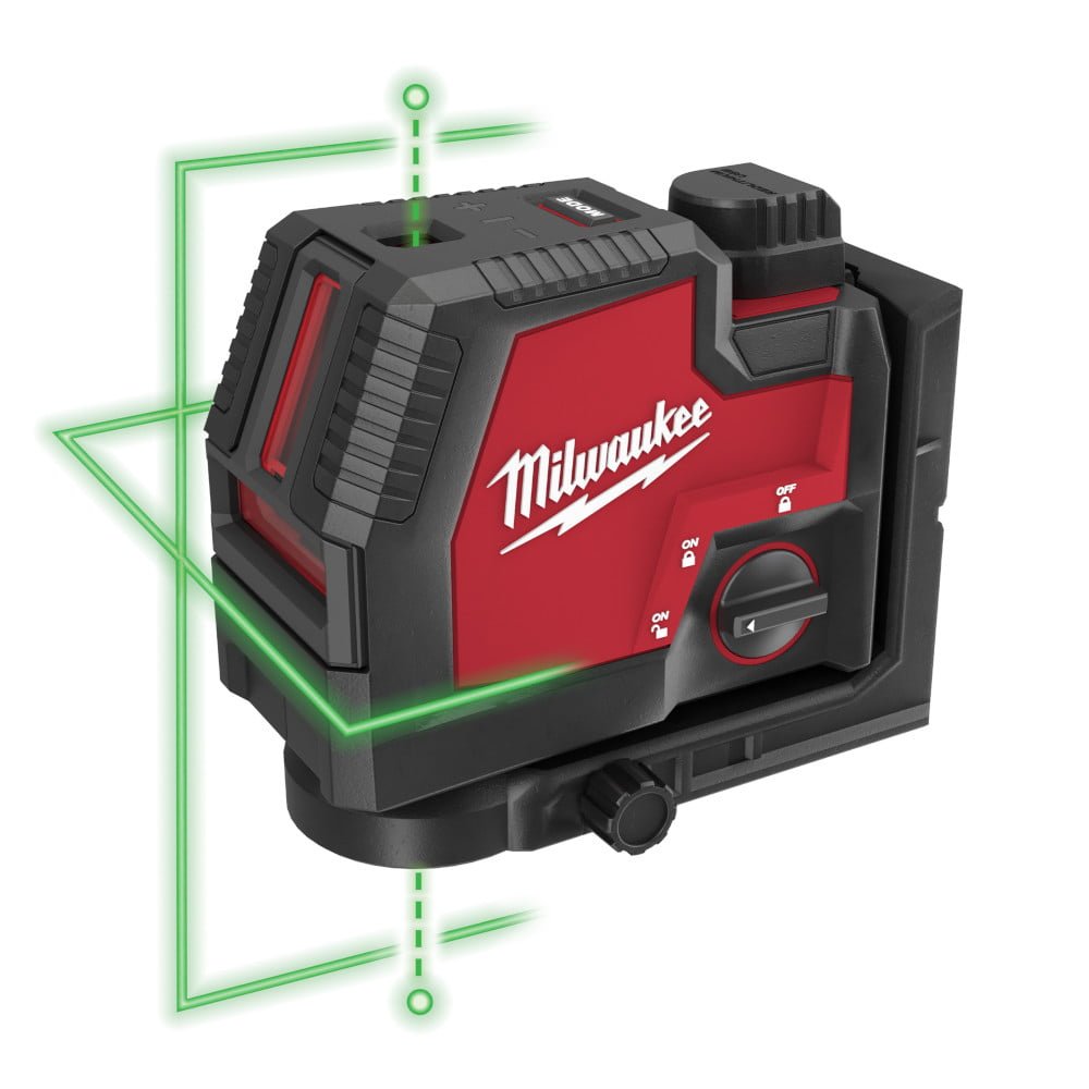 MILWAUKEE 3522-21 USB Rechargeable Green Cross Line & Plumb Points Laser Kit