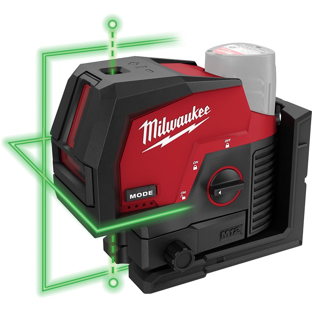 MILWAUKEE 3622-20 M12™ Green Cross Line and Plumb Points Laser (Tool Only)