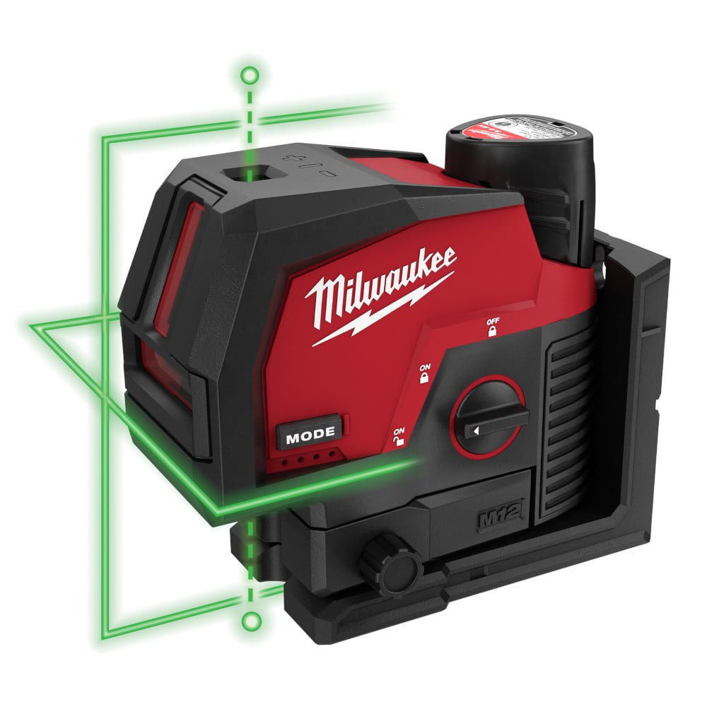 MILWAUKEE 3622-21 M12™ Green Cross Line and Plumb Points Laser Kit