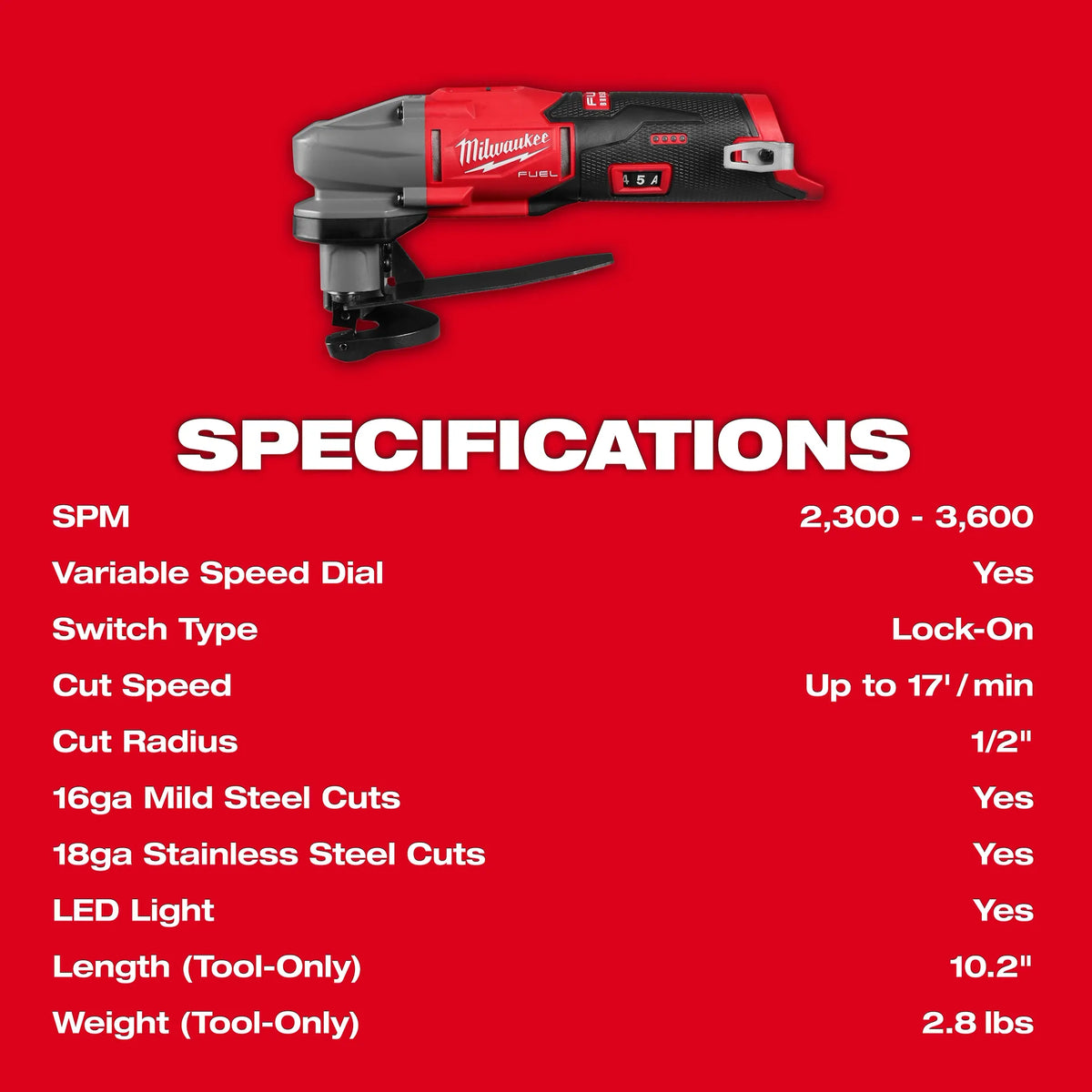 M12 FUEL 16 Gauge Scroll Shear