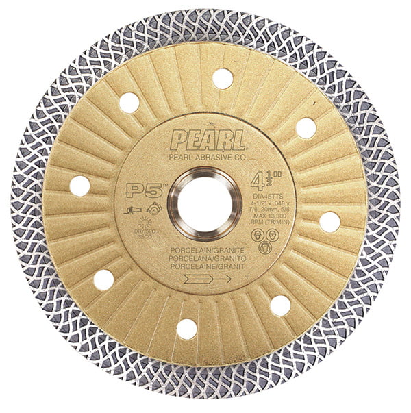PEARL DIA45TTS P5 LONG LASTING 4.5" X .048 X 7/8", 20MM, 5/8", (4/HOLES) 12,000 MAX RPM