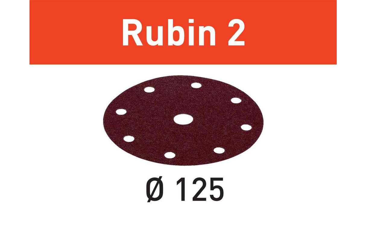 FESTOOL 499097  Abrasive sheet Rubin 2 STF D125/8 P120 RU2/50