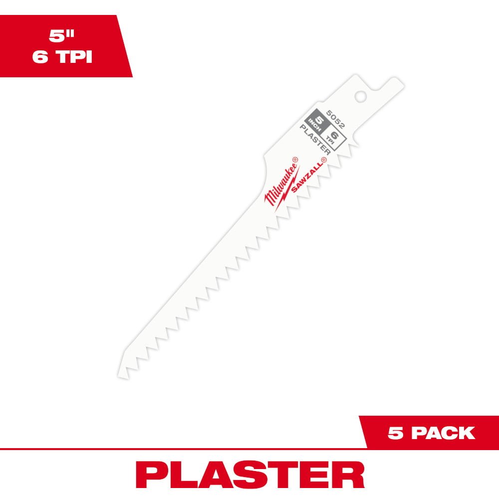 MILWAUKEE 48-00-5052 SAWZALL® 5" 6 TPI Plaster Blades - 5 PK
