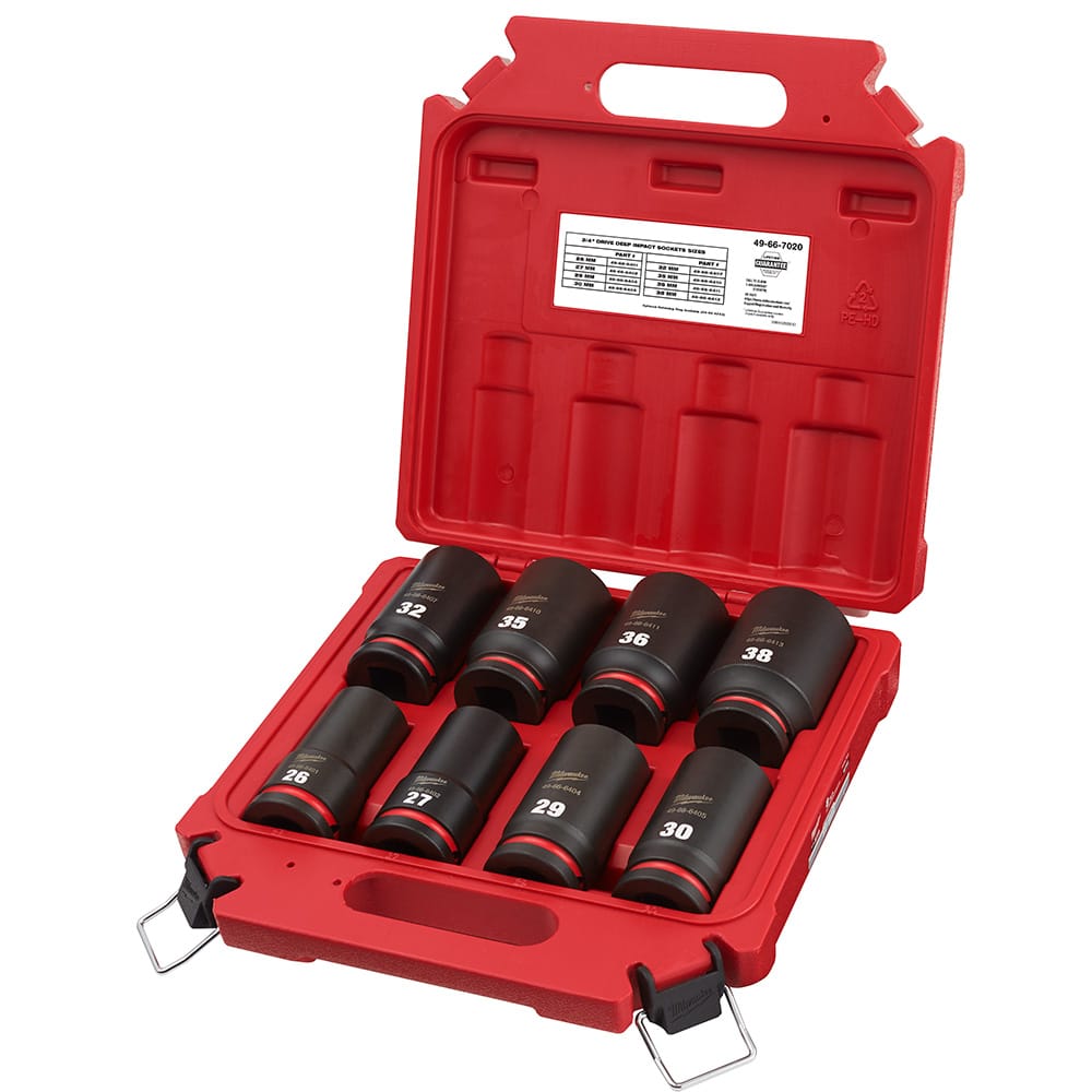 MILWAUKEE 49-66-7020 3/4 DR 8 PC MM DEEP IMPACT SOCKET SET