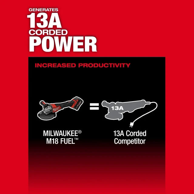 M18 FUEL 4-1/2"-6" Braking Grinder, Paddle Switch