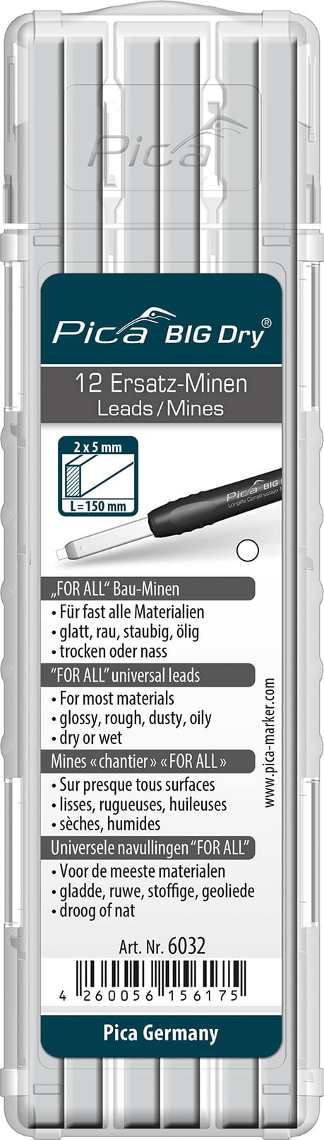 Pica 6032 Pica BIG-Dry Refill-set FOR ALL white