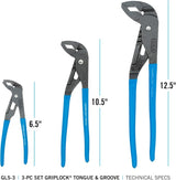 3 pc GripLock Plier Set