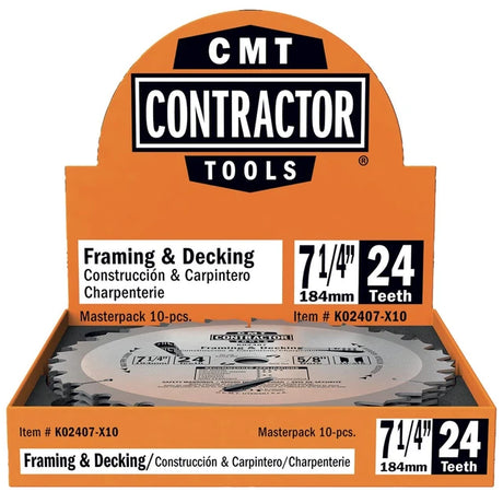 CONTRACTOR FRAMING BLADE 7-1/4" X 24T 10 PACK