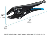 10" Locking Pliers, Curved Jaw