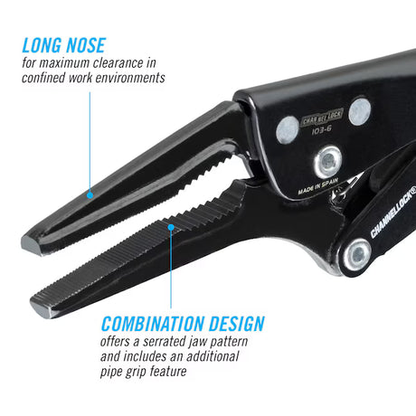 6" Long Nose Locking Pliers