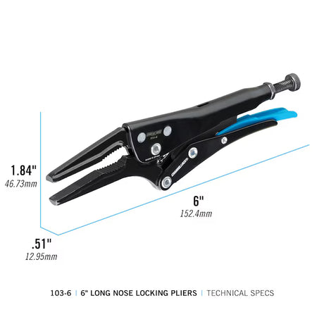6" Long Nose Locking Pliers