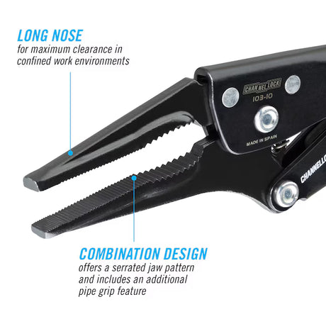 10" Long Nose Locking Pliers