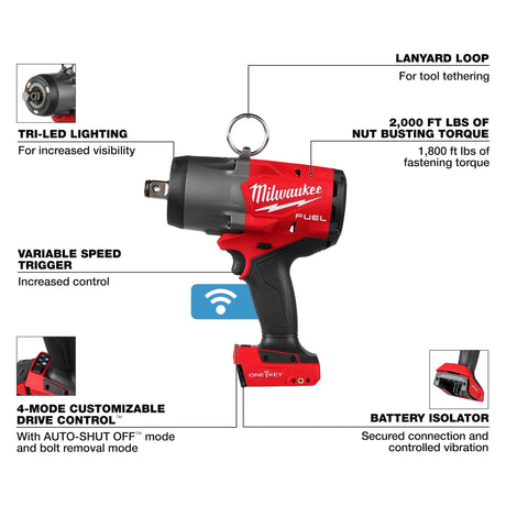 M18 FUEL™ 3/4" High Torque Impact Wrench with ONE-KEY™