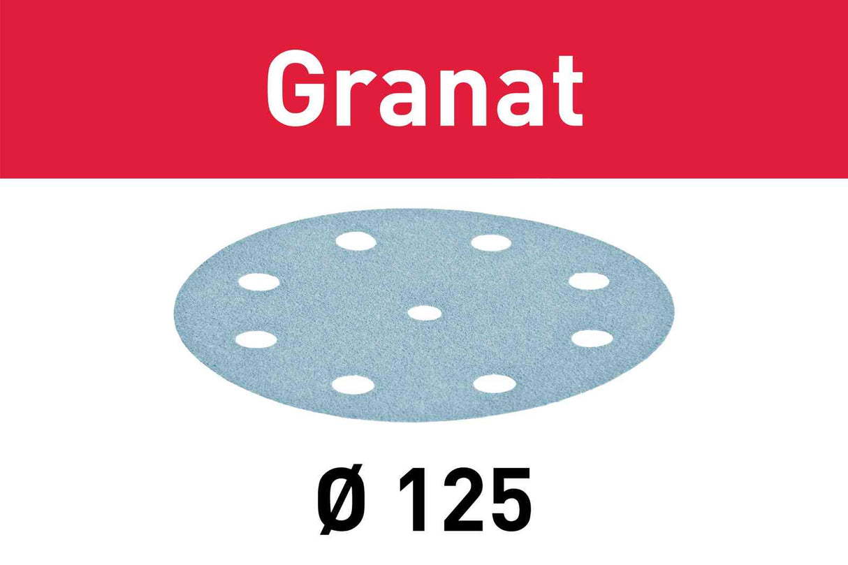 FESTOOL 497168 Abrasive sheet Granat STF D125/8 P100 GR/100