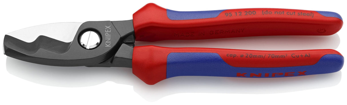 KNIPEX  95 12 200 SBA 8" Cable Shears-Twin Cutting Edges