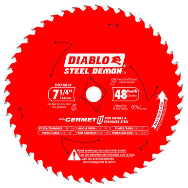 7-1/4 in. x 48 Tooth Steel Demon Cermet II Saw Blade for Metals and Stainless Steel