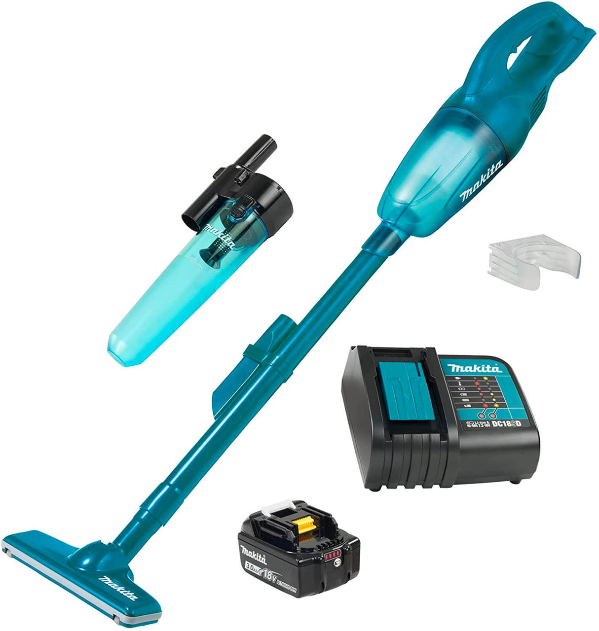 MAKITA DCL180SFX2 18V LXT Cordless 650ml Vacuum Cleaner w/Cyclone Attachment - Teal (3.0Ah Kit)