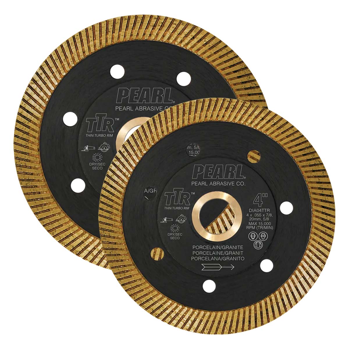Thin Turbo Rim Porcelain Blade 4.5″ x 0.55 x 7/8″ W/ 5/8″ Adapter