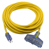 50ft 12/3 SJTW Yellow Triple-Tap with Primelight Indicator Light
