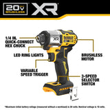 20V MAX XR 1/4in 3-Speed Impact Driver - Tool Only