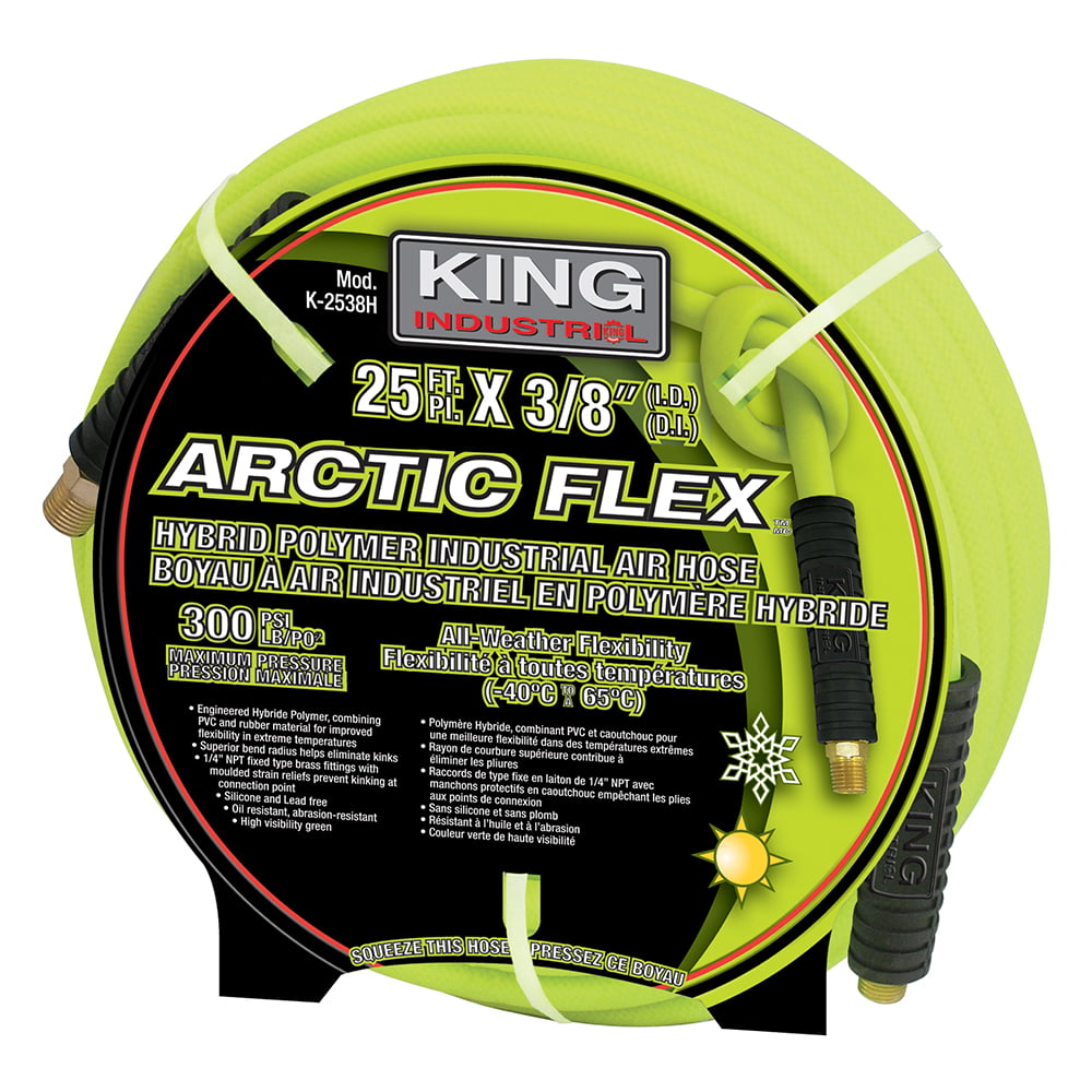 KING CANADA K-2538H 3/8" X 25' HYBRID POLYMER INDUSTRIAL AIR HOSE